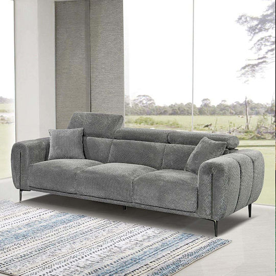 Триместен Диван Тъмно Сив 220x94x90см Е9509,32