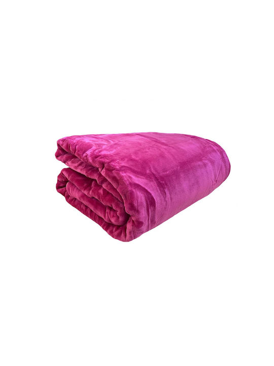 Linea Home Κουβέρτα Βελουτέ Μονή 160x220εκ. Φούξια