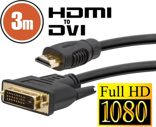 DVI-D HdMI Kabel 3 m Goldbeschichtete Anschlüsse
