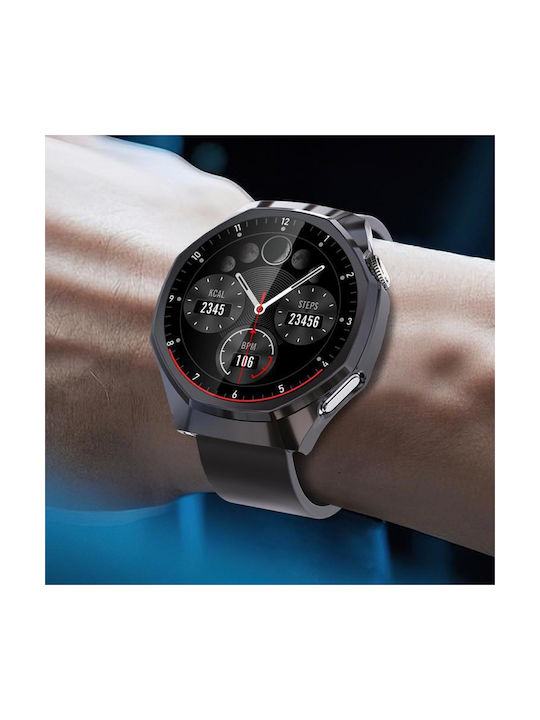 Tempered Film Integrated Силиконов Калъф със Стъкло в Сребрист цвят за Huawei Watch GT 6 41mm