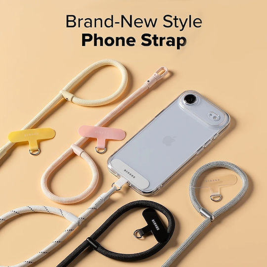 Ringke Universal Holder Hand Strap Link Flow P-type Crossbody Lanyard Mobile Phone Décor Adjustable Silky Silver