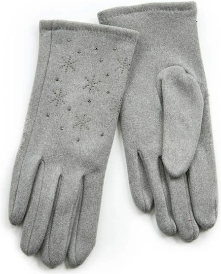 Set with Beanie Knitted in Gray color