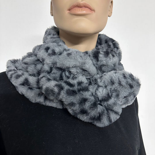 Set with Beanie Knitted in Gray color