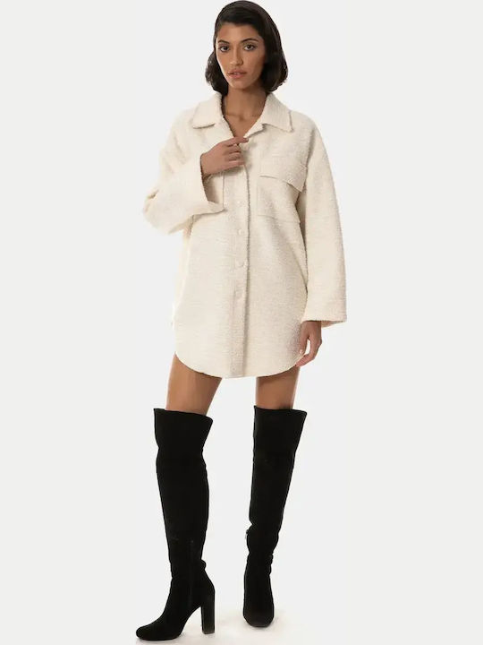 Overshirt Lurex Ivory Size One Size Ivory