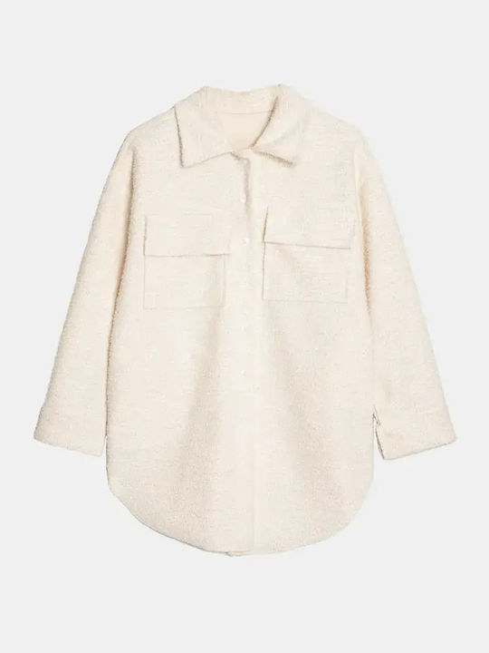 Overshirt Lurex Ivory Size One Size Ivory