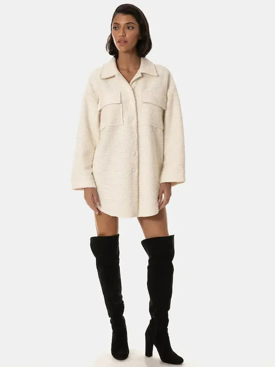 Overshirt Lurex Ivory Size One Size Ivory
