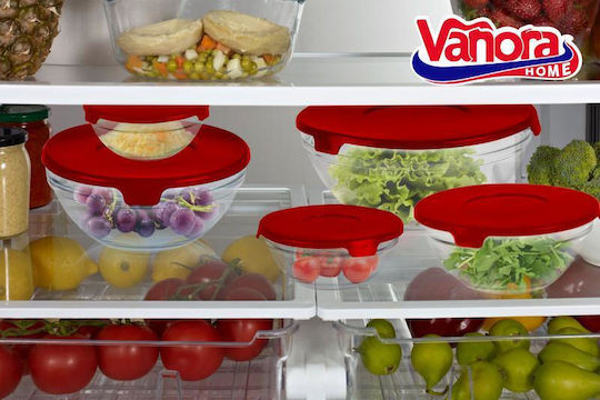 Vanora Комплект Стъклени Кутии За Храна Червени 5 Бройки