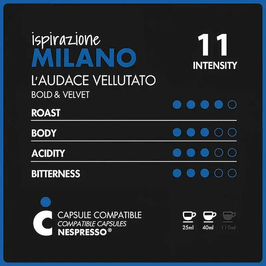 IL Caffe Italiano Kapseln Espresso Milano Kompatibel mit Maschine Nespresso 120Mützen