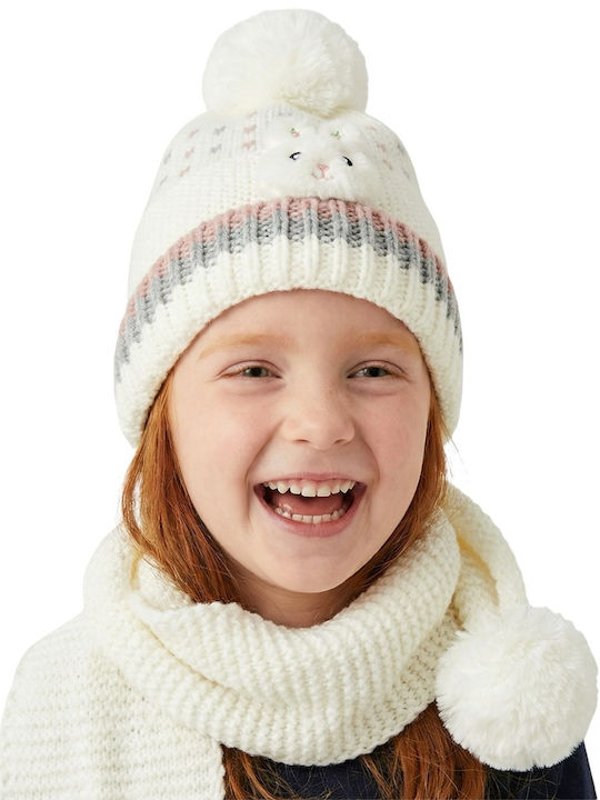 Kinder Mütze Set Gestrickt Beige
