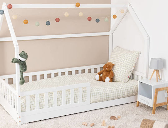 Kids Bed Montessori Single White for Mattress 90x190cm