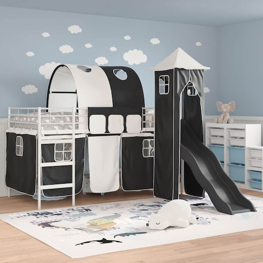 Kids Bed Loft Single White for Mattress 79.5x200cm