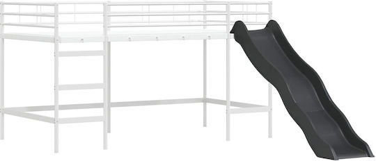 Kids Bed Loft Single White for Mattress 79.5x200cm