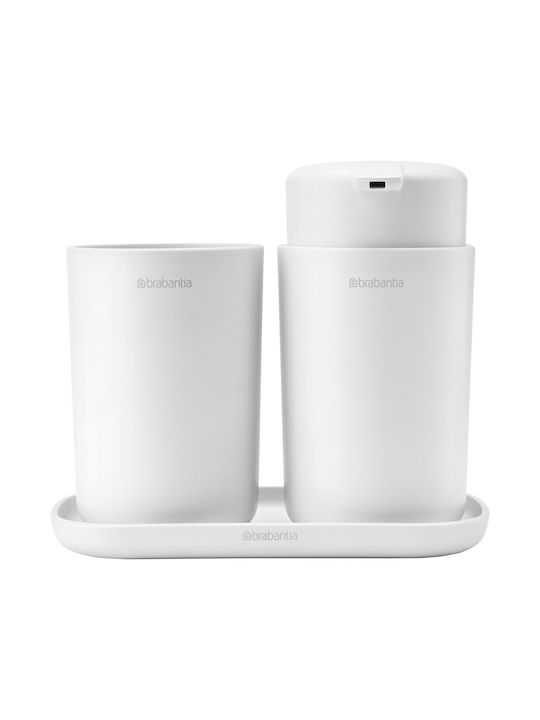 Brabantia Сет Аксесоари за Баня Пластмаса Бял 3бр Brabantia Сет Аксесоари за Баня Пластмаса Бял 3бр
