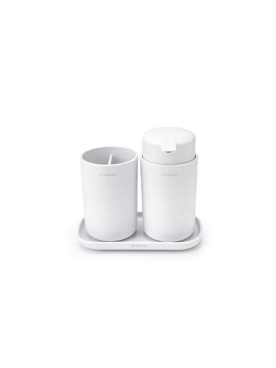 Brabantia Plastic Bathroom Accessory Set White 3pcs