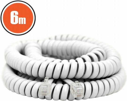 Spiral Telephone Cable 4p/4c 6 M