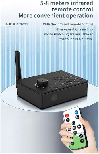 Techstar Convertor Audio Digital La Analogic Dac 192khz Bluetooth 5.4 Telecomandă Intrări Optice Ieșiri Rca Jack 3.5mm