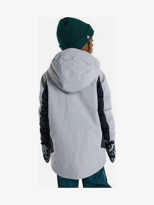 Waterproof Kids' Casual Jacket Long Windproof with Lining & Hood Silver Sconce, True Black