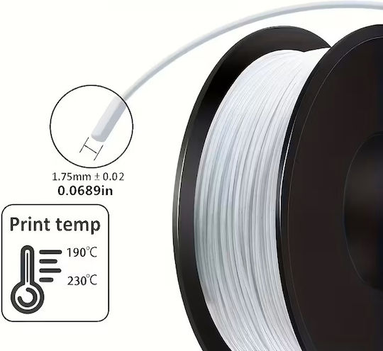 Petg Filament 3d Printer Zola 1.75 Mm 1 Kg White
