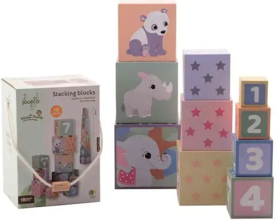 Joueco Stacking Toy Paper Sorting Cubes for 12++ Months