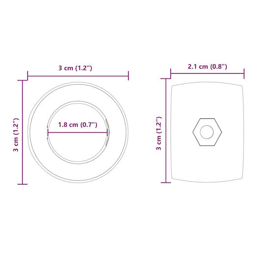 Ρουλεμάν Ποδοσφαιρικής Τραπέζης 10 Pcs Μαύρο 3 X 3 X 1,4 Εκ