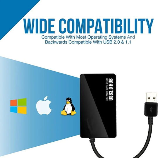 Usb 4in1 Docking Station – 4x Usb 3.0 Skyddar Innovation Ultra Rapid Transfer Plug Play Quantumnode H15 Set Stickere Negru