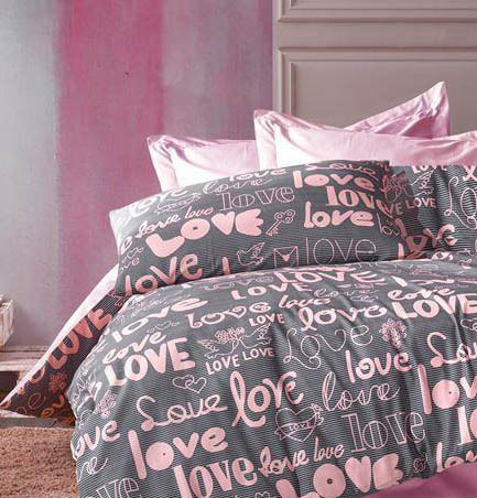 Dimcol Love Kids Duvet Cover Single Grey-lila 160x240cm