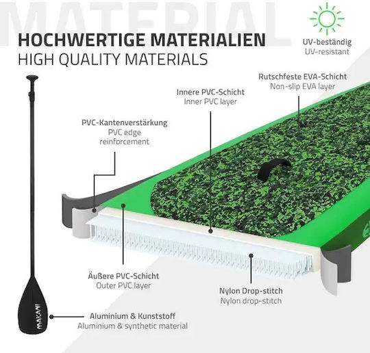 ECD Germany Makani Inflatable SUP Board with Length 3.2m Green