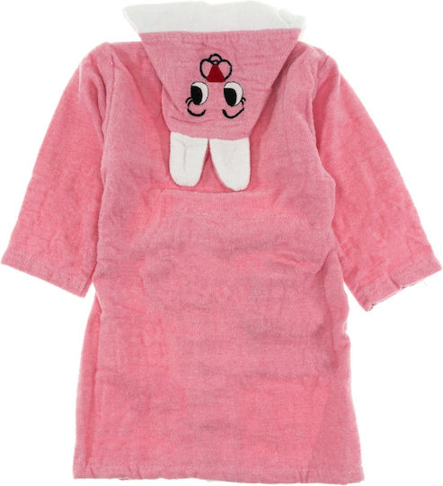 Minilori Baby Kids Hooded Bathrobe Bunny Pink
