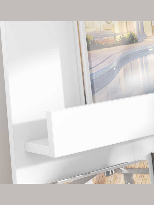 vidaXL PU Magazine Rack White 51x11x102cm