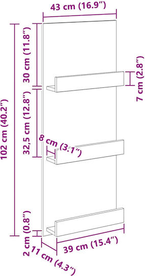 vidaXL Zeitschriftenständer Weiß 51x11x102cm 1Stück