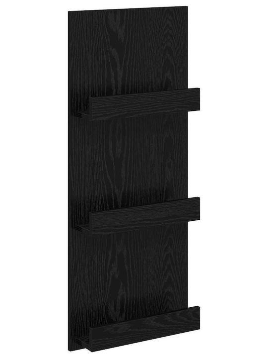 vidaXL PU Magazine Rack Black 43x11x102cm