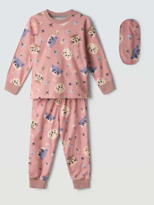 Evita Kids' Pajamas Winter Cotton Pink