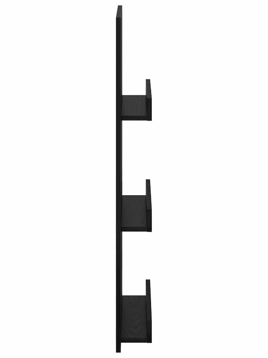 vidaXL PU Magazine Rack Black 43x11x102cm