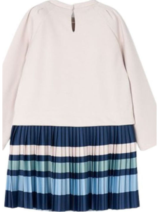 Kinderkleid Langärmelig Gestreift Beige Skoro