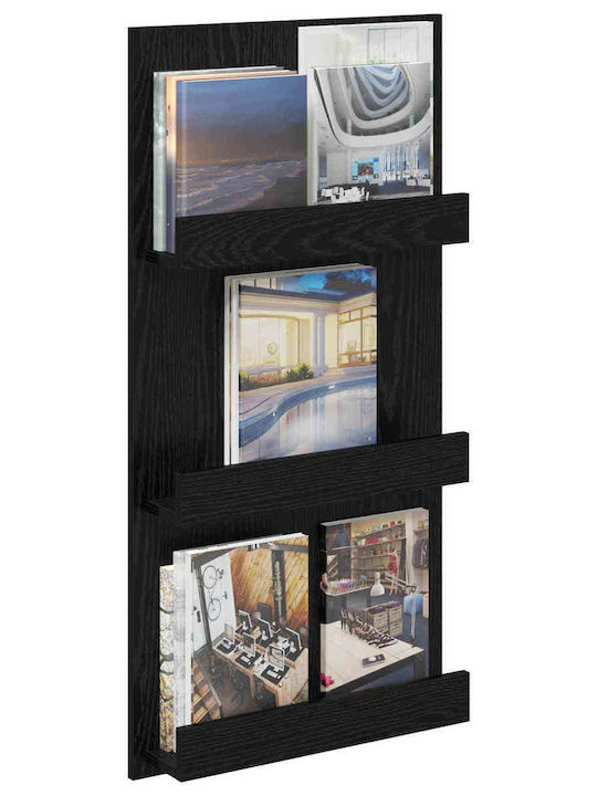 vidaXL Θήκη Περιοδικών Μαύρη 51x11x102εκ.