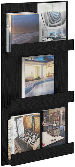 vidaXL Θήκη Περιοδικών Μαύρη 51x11x102εκ.
