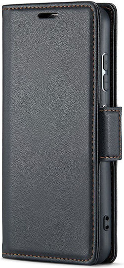 Oppo Reno 14 Erbord Glossy Litchi Brieftasche Klappdeckel Schwarze