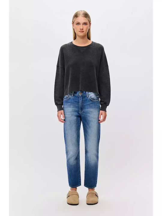 Bluze Damă Mânecă Lungă Bumbac Negru