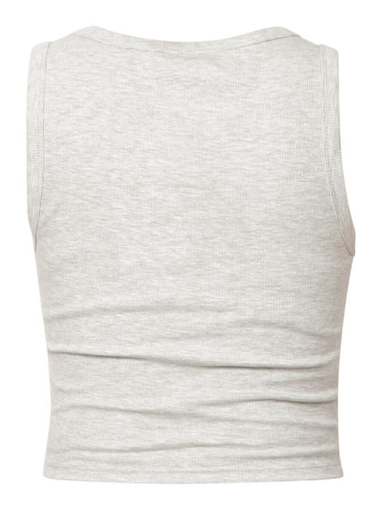 Easy Γυναικείο Αθλητικό Crop Top Αμάνικο Γκρι