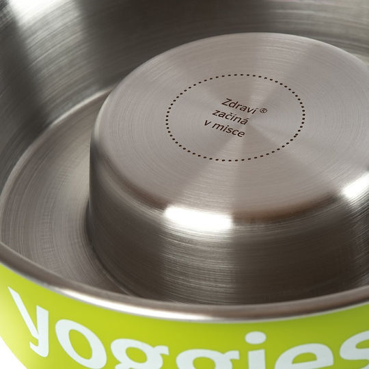 Yoggies Stainless Steel Dog Food Bowl Slow Feeder Non-slip 17cm
