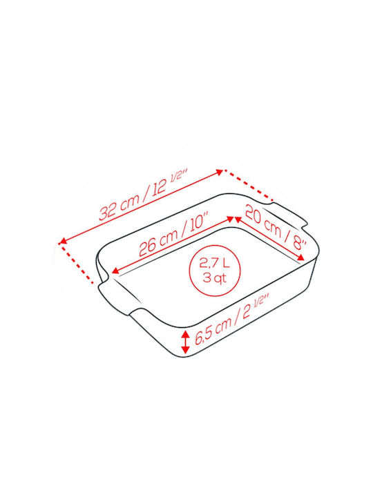 Peugeot Ceramic Rectangular Heat-Resistant Cookware 32x20x7cm