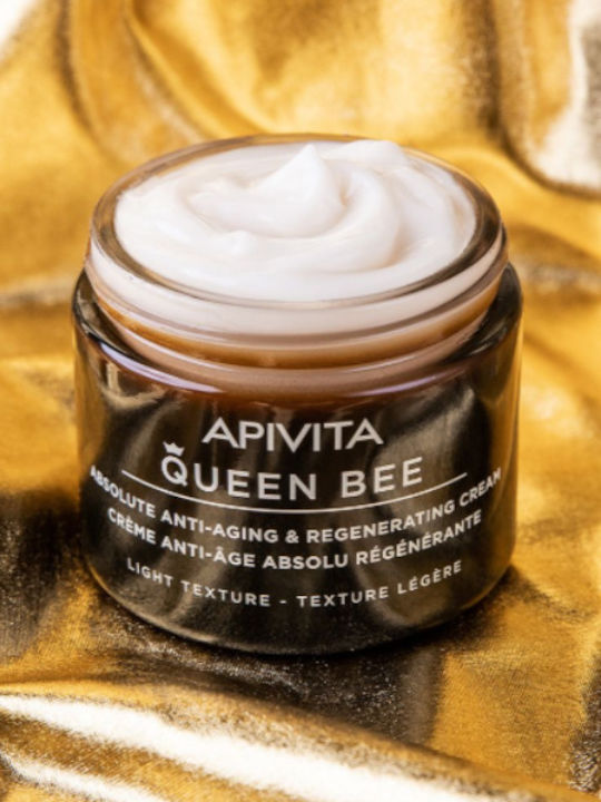Queen Bee Absolute Anti-ageing Serum 30ml Anti-ageing Light Texture Cream 15ml Eye Cream 5ml & Pouch