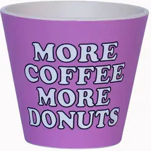 QuyCup Snoopy More Coffee More Donuts Becher Keramik Lila 90ml