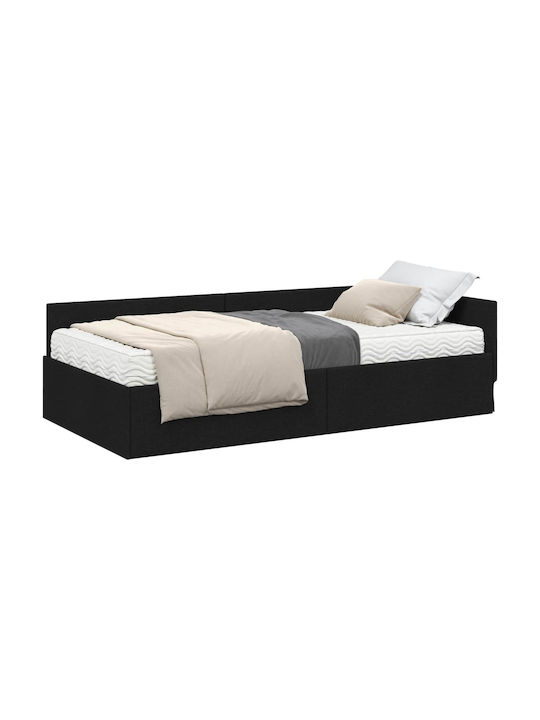 vidaXL Einzelbett Holzgrün mit Lattenrost & Matratze 94x200cm