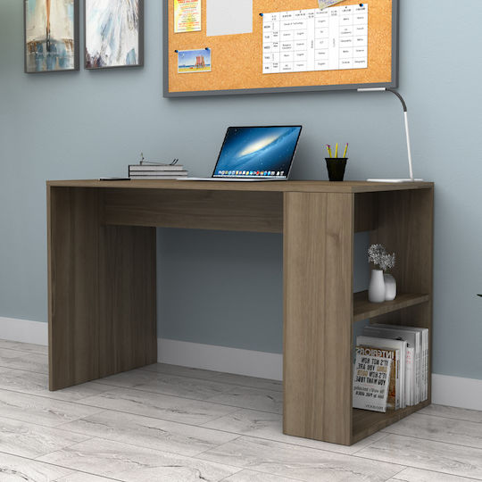 Desk Mikro Wooden with Bookshelf Walnut 120x60x75cm