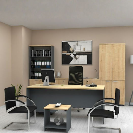 Venturo Office Storage Chipboard Closet with Lock Natural L80xW40xH200cm