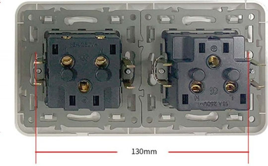 Crystal Ts2 Socket Double Tempered Glass Metallic Gray Color 16a