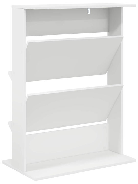 vidaXL PU Magazine Rack White 70x41x96cm