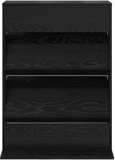 vidaXL PU Magazine Rack Black 70x41x96cm