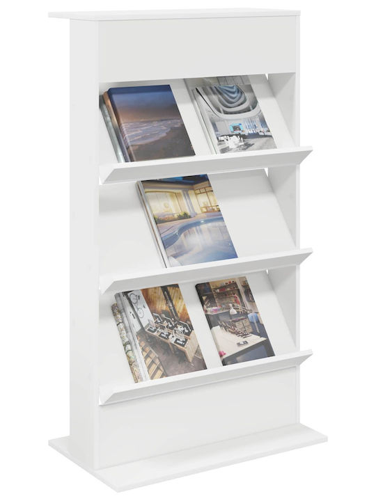vidaXL PU Magazine Rack White 70x41x126cm